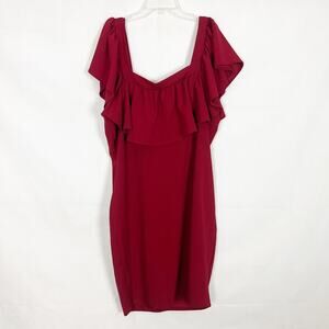 Libian Womens Dress 3X Vtg Ruffle Overlay Party Cocktail Wedding Guest Stretch